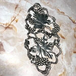 Seagull Canada Pewter Trivet-Hot Pad-Floral Wall Decor Vintage 1996 Etain Zinn